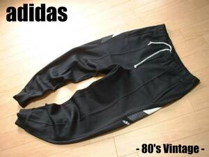 80s Vintage adidas truck pants L black black DESCENTE regular Adidas jersey pants to ref . il Logo hem zipper Vintage Descente W.GERMANY
