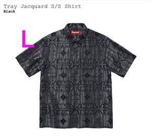 【Lサイズ】Supreme Tray Jacquard S/S Shirt Black 