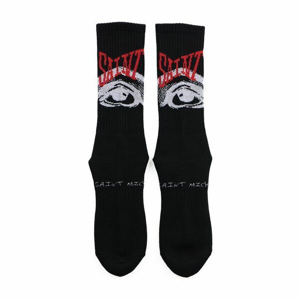 SAINT M××××××セントマイケル 24SS EYES_SOCKS(SM-YS8-0000-100)BLACK ソックス 新品未使用品