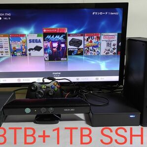 Xbox360 S RGH 3TB+1TB SSHD Kinect 付属品付 動作OK 日本語化 (Corona) [N911]