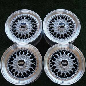 BBS 前：16×7J+33 後：16×8J+33 PCD114.3-5H HUB:約73㎜ 中古アルミホイール4本★