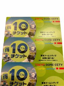 東京ドームシティ 得10チケット 3冊セット