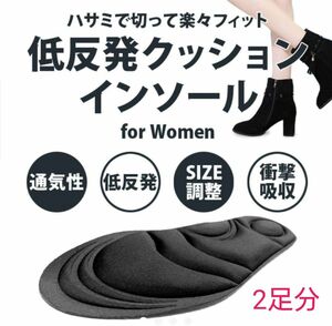 2足分：女性用 低反発クッションインソール 23～26㎝ 調整可能