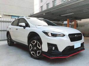 2017.5-2020 SUBARU XV GTフロントスポイラー マット黒仕上げ ABS製 & 　スカートリップ チェリーレッド。、