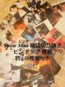 Snow Man 雑誌切り抜き ピンナップ 厚紙 約230枚セット 目黒蓮 向井康二 宮舘涼太 ラウール 佐久間大介 阿部亮平 渡辺翔太 岩本照 深澤辰哉