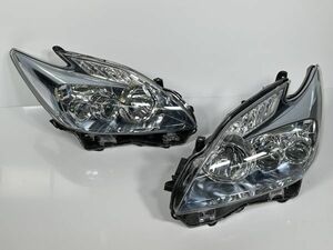 極美品/破損キズなし プリウス ZVW30 前期 純正 左右ヘッドライト LED ブルーメッキ 81145-47340 81185-47340 47-30 打刻二 管理22873