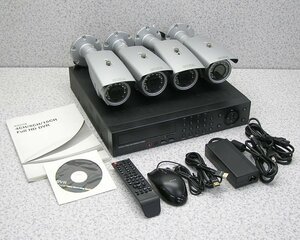 ■G-NET/ジーネット 8ch/3TB AHDデジタルレコーダー GAHR-800 ＋ A-HD IRバレットカメラ GAHB-613R×4台 完動品 きれいです！