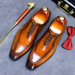  domestic rare * stylish England type business shoes men's shoes * original leather shoes leather shoes * worker handmade cow leather gentleman shoes ^ Brown 