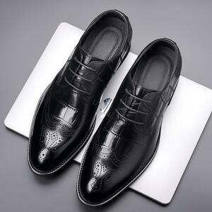  popular beautiful goods * elegant * original leather worker handmade cow leather gentleman shoes formal ceremonial occasions leather shoes ^ black 