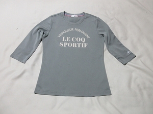 R-366★lecoq(ルコック)QB-116273D♪グレー系/7分袖Tシャツ(M)★