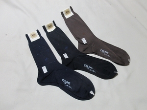 R-395*CELINE( Celine )! unused / men's / socks socks 3 pairs set (24~26cm)*