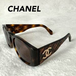 1 jpy ~ CHANEL Chanel sunglasses here Mark matelasse Gold Brown tortoise shell pattern brown group 