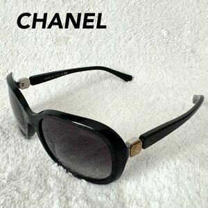1 jpy ~ CHANEL Chanel sunglasses here Mark Gold 5286A black matelasse quilting case attaching 