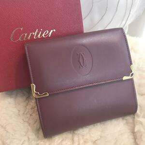 ★美品★cartier　カルティエ　マストライン　三つ折り財布　コンパクト財布