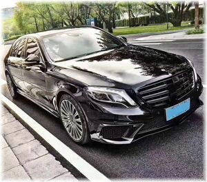 * Benz S63 look long urethane made front bumper & rear bumper & side step & muffler cutter set* new goods aero 