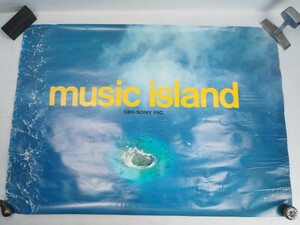 4N240429　ポスター music island CBS/SONY レトロ 長さ約84㎝