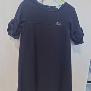 値下げ【中古美品】TOCCA☆リボン袖ワンピース 110 女の子 フォーマル ポニー刺繍 お受験 園見学 お教室にも 刺繍 子供服 トッカ