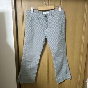 ef-d size 9 ef-de silver chewing gum check Capri cropped pants 