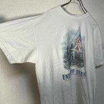 ヘインズ　メキシコ製Tシャツ　USA国旗　消防士　白T　FDNY　29 古着　入手困難　激レア　希少 人気　袖ロゴ　ファイヤーファイター_画像6