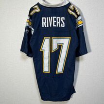 NFL　リーボック ゲームシャツ　チャージャーズ　ユニフォーム　アメフト37 古着　入手困難　激レア　希少 人気　chargers　riversネイビー_画像5