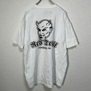 レッドデビル メキシコ製半袖Tシャツ　デカロゴ　白T　鬼　怪物　XL　59 古着　入手困難　激レア　希少 人気　ワンポイント ホワイト