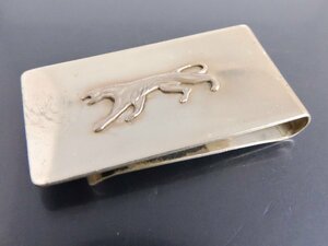  silver silver made money clip .basami animal Jaguar design approximately 2.4×4.7.