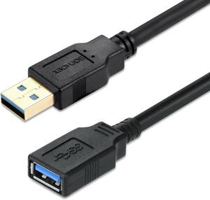 1 ブラック 5M USB 延長 5M XBOHJOE USB3.0延長ケーブル 金メッキコネクタ タイプAオスからAメスへの延長