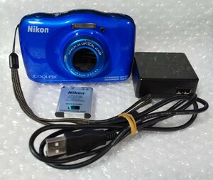 【防水/耐落下/防じん】 デジカメ Nikon COOLPIX S33 ブルー