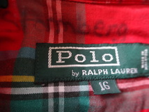 POLO　RALPH LAUREN ラルフローレン ブロードチェック　ボタンダウンシャツ　16　ティーンサイズ_画像10