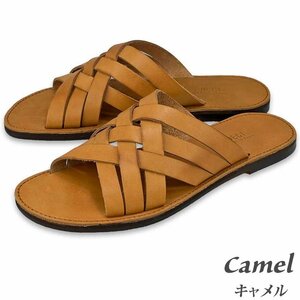  translation have special price new goods men's made in Japan original leather sandals A-7788 Camel L size ( approximately 24.5~25.0cm)
