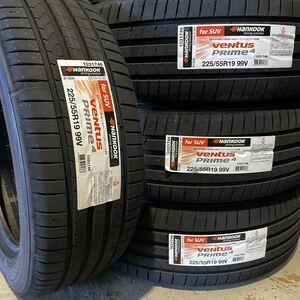 最短当日発送 2024年製 ハンコック VＥNTUS PRIME 4 SUV 225/55R19 99V XL 4本 SET 正規品 K135A 個人宅OK 数量限定 在庫特価 送料無料