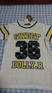 ♪140☆未使用・保管品☆DollyRibbon☆ナンバーレース　半袖Tシャツ　白130