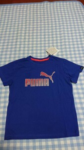 ♪137☆未使用・保管品☆PUMA☆COTTON100　半袖Tシャツ　青130