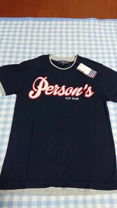 ♪137☆未使用・保管品☆PERSON`S☆重ね着風半袖Tシャツ　紺150