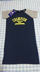 175☆未使用・保管品☆Champion☆半袖Tシャツチュニックワンピ ネイビー130