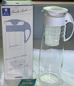 HARIO ハリオ ◆ハンディークーラー◆ ○耐熱ガラス製 熱湯OK○大きな茶こし／ハンドルつき○1400ml○冷蔵庫のドアポケットOK！日本製