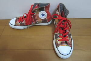 CONVERSE コンバース ALL STAR オールスター 1307 HI ハイカットスニーカー 赤系チェック柄 23.5㎝ O2405C