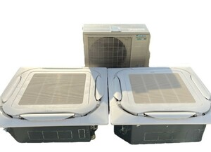 美品 ダイキン 業務用エアコン 天井カセット 3馬力同時ツイン ラウンドフロー ワイヤードリモコン DAIKIN 2021年製（動作確認済み）