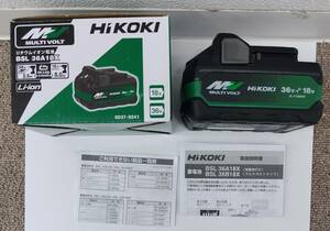 7299 【未使用】 HIKOKI ハイコーキ マルチボルトバッテリー BSL36A18X 18V/5.0Ah 36V/2.5Ah リチウムイオン バッテリー 箱、説明書付