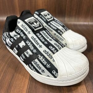 KT240426 D-66 adidas アディダス ORIGINALS オリジナルス SUPERSTAR スーパースター キッズ スリッポン カジュアルシューズ ブラック 21cm