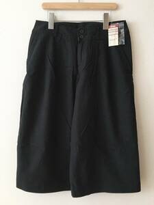 無印良品 綿麻 シャンブレー タック入り パンツ 黒 W61 / ブラック コットン リネン キュロット パンツ