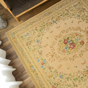 ■■サヤンサヤン ラグ 絨毯 ゴブラン織シェニール ヨーロピアン クラシック約 200х250 cm 3畳 ダークベージュ