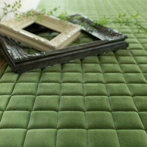 ■■サヤンサヤン 絨毯 ラグ 北欧 キルティング 洗える ラグ ナチュラル ブロック 190×240cm 3畳 オリーブ