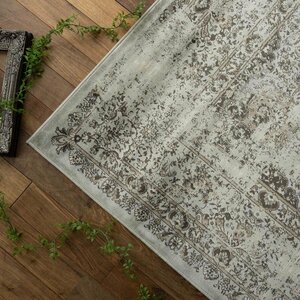 ■■サヤンサヤン カーペット ラグ アンティーク調 ベルギー絨毯 薄手 約195 × 250 cm 3畳 シルバーグレー