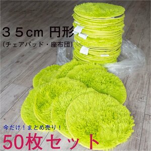 ■ 限定 50枚まとめ売り■新品 35cm 円形 マスカット 洗える 座布団 チェアパッド 大量セット 大人気 催事 プレゼント シャギーラグ