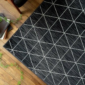 ■■サヤンサヤン カーペット 絨毯 ベニワレン調 ベルギー製 ラグ 約 200×250 cm 約 3 畳 ダークグレー