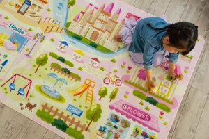 ■■サヤンサヤン カーペット キッズ ラグマット プリンセス 女の子 絨毯 かわいい 約 190×240cm 3畳大 ピンク