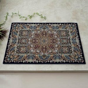 ■■サヤンサヤン ラグ ペルシャ柄 絨毯 ウィルトン織り メダリオン ヘシティ クラシックデザイン 約60×90cm ブルー