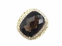 g19328　K18YG　スモーキークォーツ16.89ct　D0.50ct　リング　USED　美品　14.8g　#13　ソーティング付_画像1