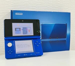 [ free shipping!!] nintendo Nintendo 3DS CTR-001 Nintendo body cobalt blue accessory / box attaching [ simple operation verification / the first period . settled ] game machine present condition goods 